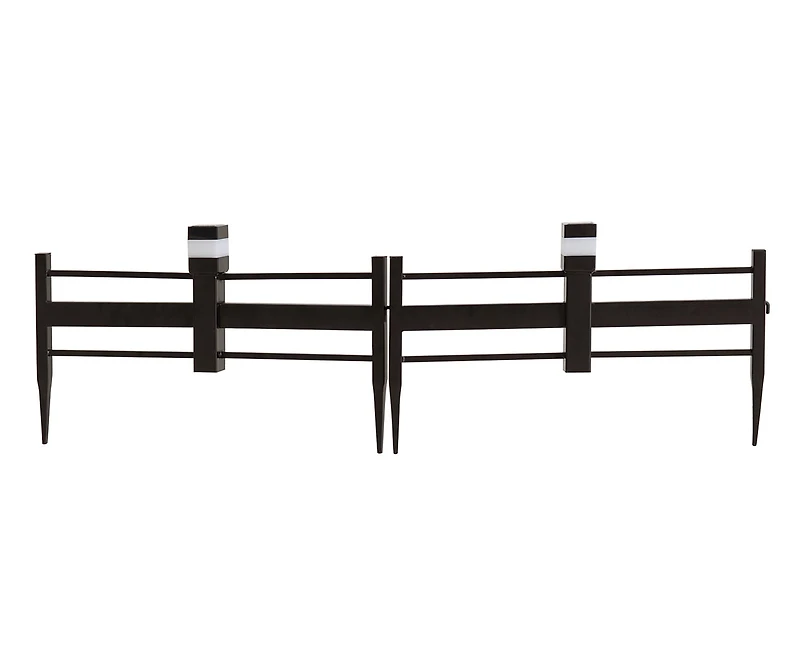 Sunjoy Clôture de jardin solaire en fer panneau de clôture en treillis métallique, clôture décorative extérieure pour jardin (paquet de 5)