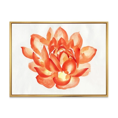 Designart Vintage Detail of A Orange Lotus FLOAT FRAME WALL ART