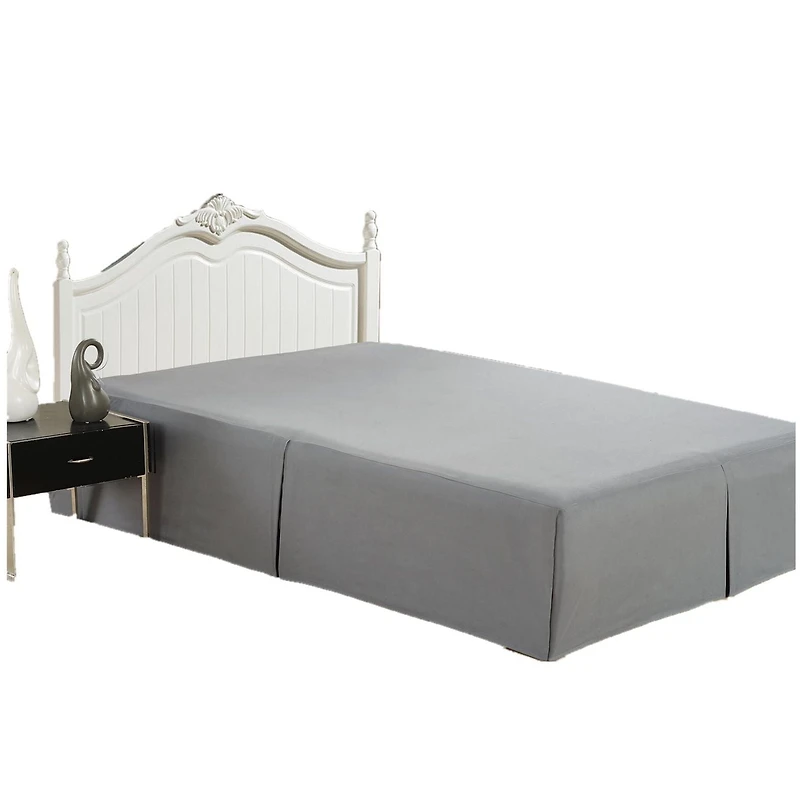 Jupe de lit Marina Décoration, ultra douce et soyeuse, de qualité hôtelière, toutes saisons, avec poches profondes, 40 cm de hauteur, en rayonne de bambou massif, couleur grise