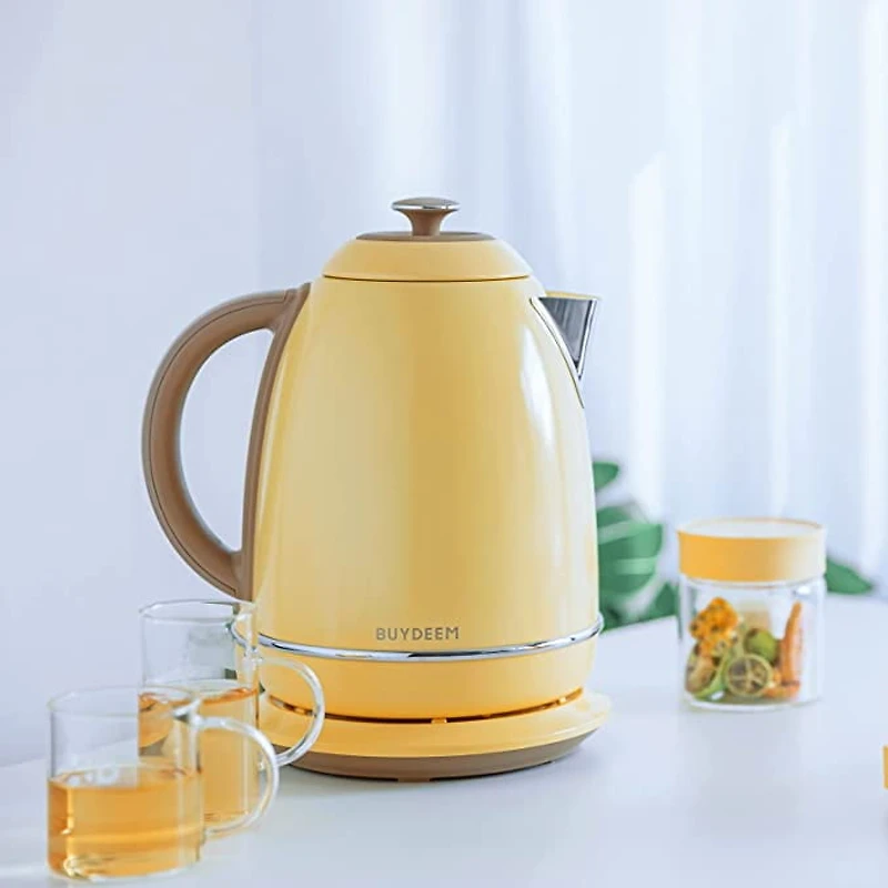 BUYDEEM K640 1.7L Stainless Steel Electric Tea Kettle with Auto Shut-Off and Boil Dry Protection.