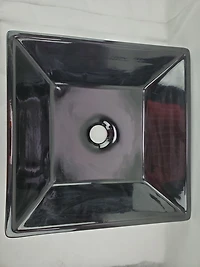 American Imaginations 16.1-in. W Above Counter Black Bathroom Vessel Sink Set For Deck Mount Drilling AI-33371
