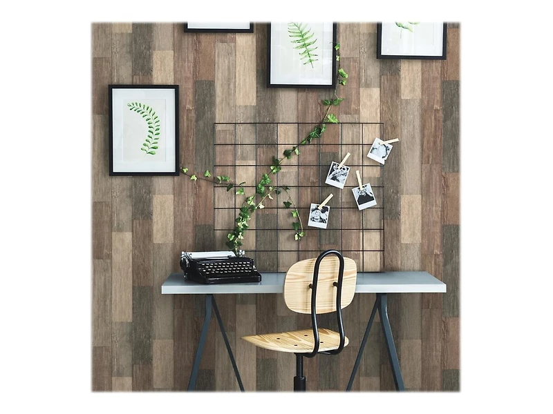 RoomMates Darkweathered Plank Peel&Stick Wallpaper, Roll is 20.5" wide x 16.5 feet = 28.18 sq ft.