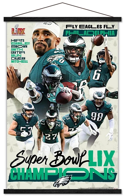 NFL Philadelphia Eagles - Super Bowl LIX Champions Wall Poster, 22.375" x 34" Framed