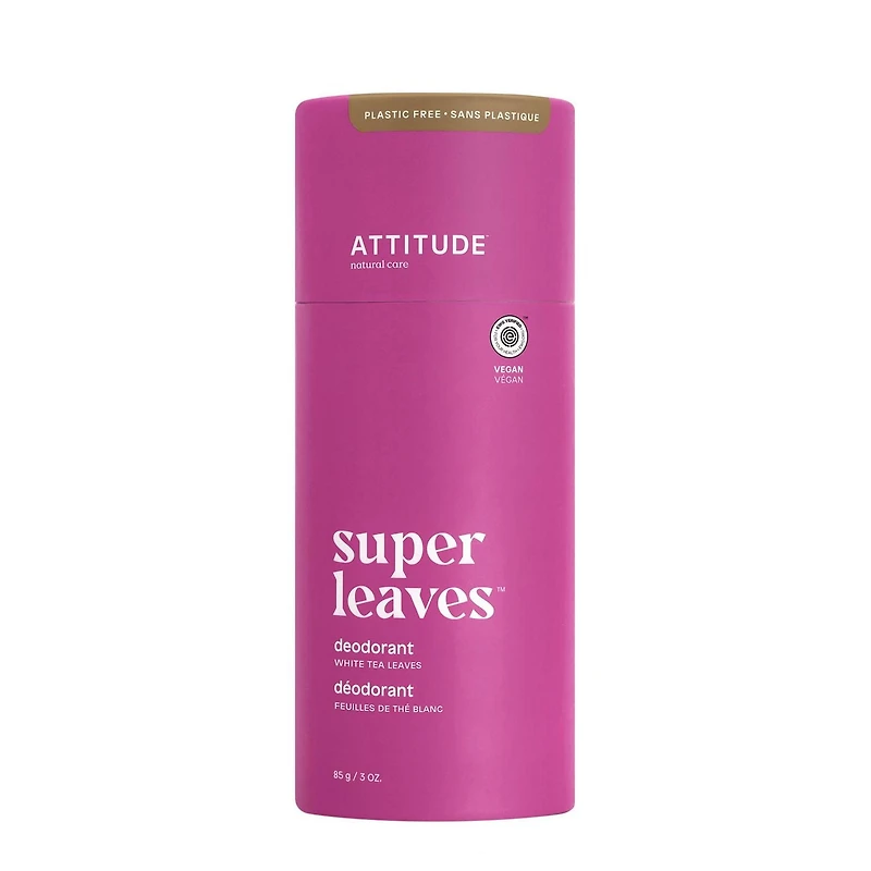 ATTITUDE super leaves, Plastic Free Deodorant, White Tea Leaves