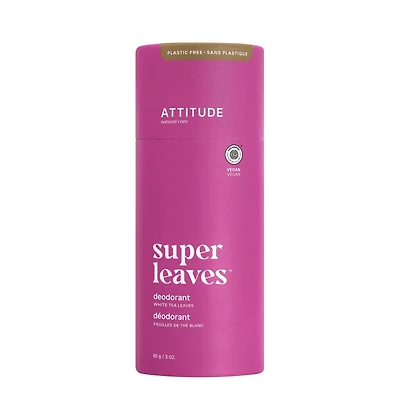 ATTITUDE super leaves, Plastic Free Deodorant, White Tea Leaves