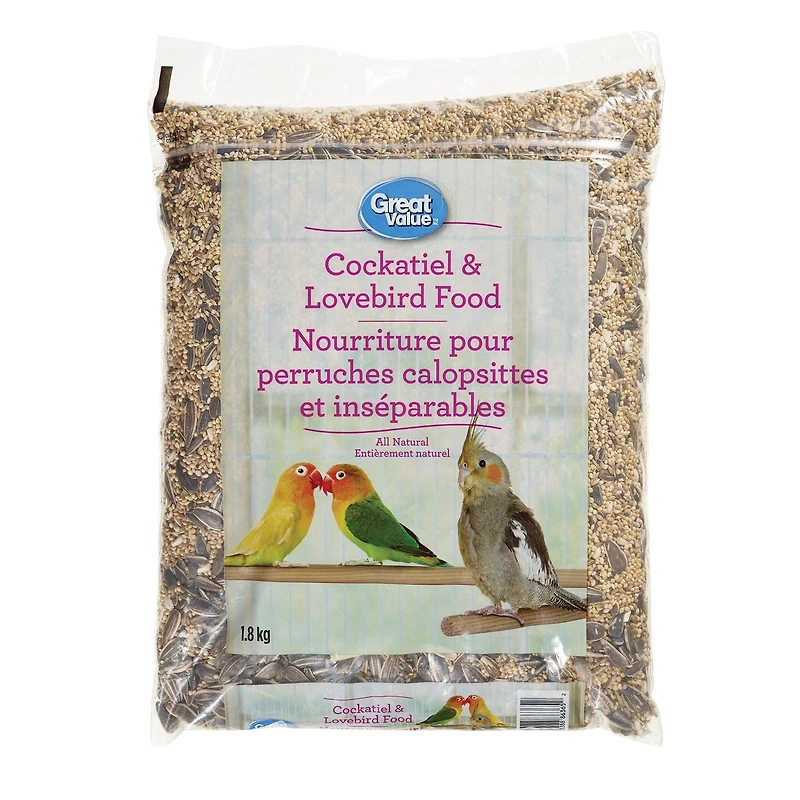 Nourriture Great Value pour inséparables et calopsittes 1,8 kg
