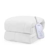 Sunbeam Quilted Electric Heated Mattress Pad 12 Heat Settings Auto Shut-Off Fast Heating White Full 54 x 75