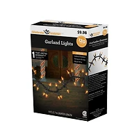 Way to Celebrate 120-Count Incandescent Garland Halloween Lights, Ceramic Orange