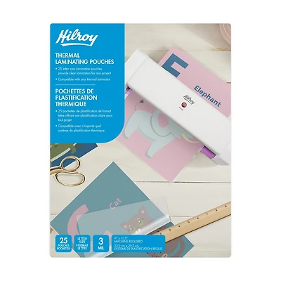 Hilroy Laminating pouches, 3 mil Letter size, 25 count, Pouches