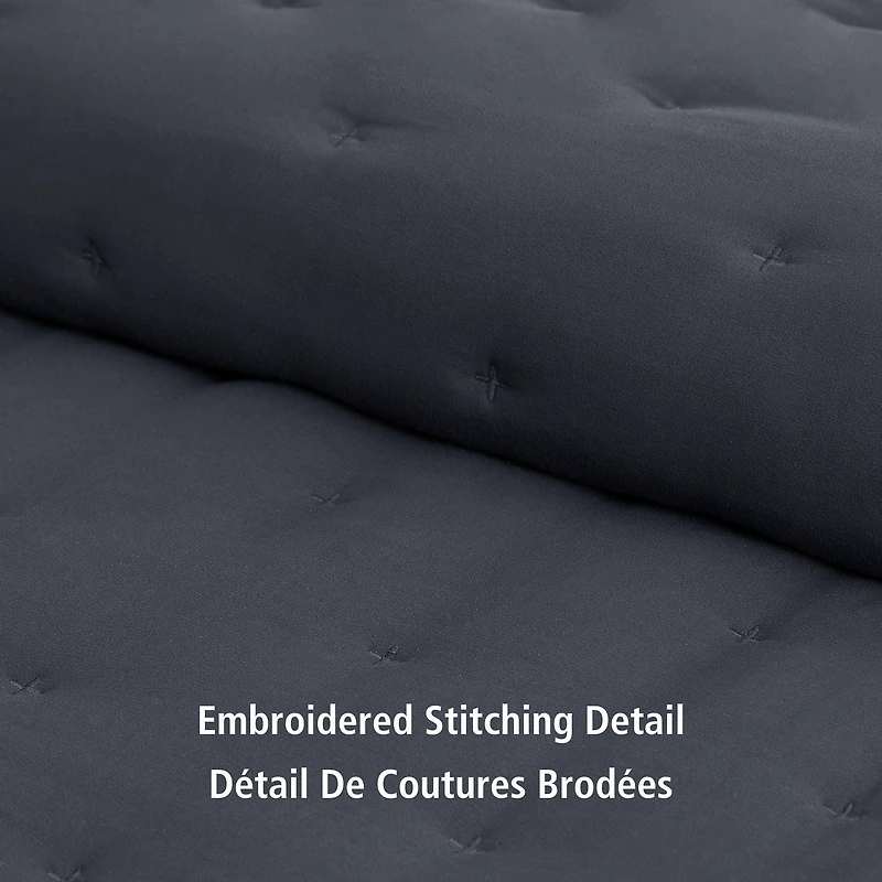 Mainstays 3-Piece Comforter Set, Greystone, Double Queen, Double Queen