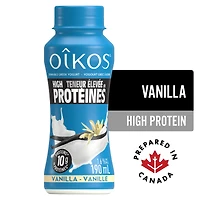 Oikos Yogourt grec à boire saveur vanille, teneur élevée en protéines, 10g de protéines 190 mL