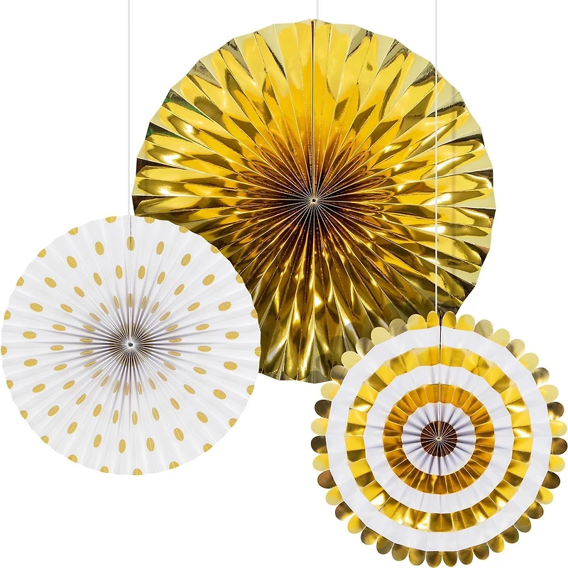 Fan 3 Ct Gold Asst Sz