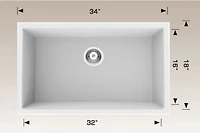 American Imaginations 34-in. W CSA Approved White Granite Composite Kitchen Sink With 1 BowlAI-34477