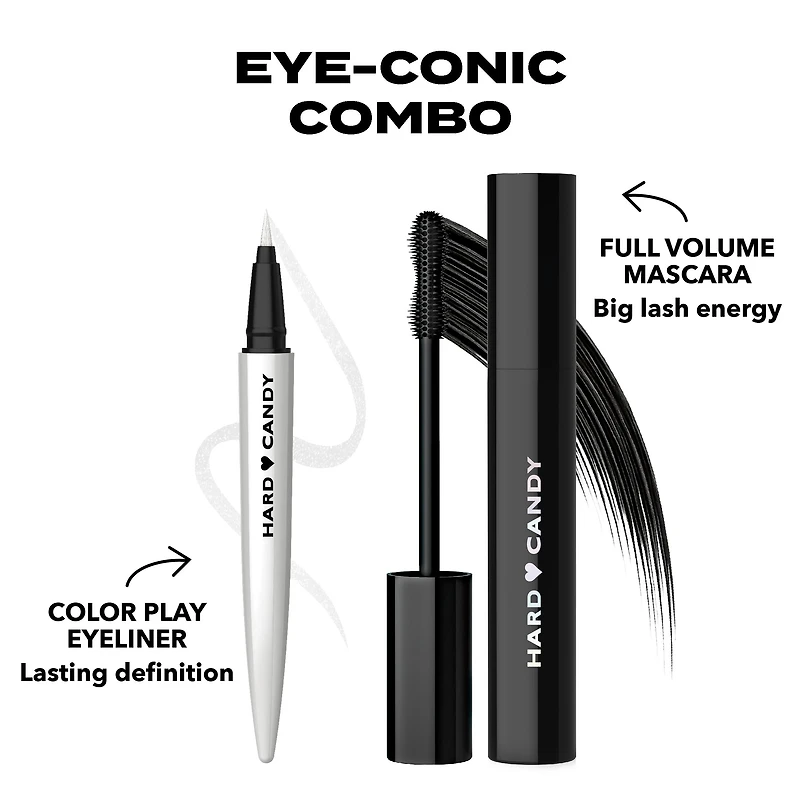 Hard Candy Color Liquid Eyeliner w Lash Boost Serum, Métallique Metallic, 4,14 ml