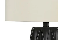 Monarch Specialties  Luminaire, 25"h, Lampe De Table, Noir Céramique, Teinte Ivoire / Crème, Contemporain