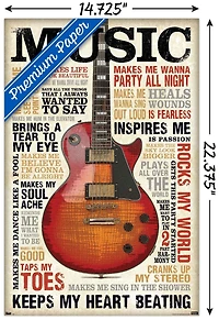 Music Inspires Me Wall Poster, 22.375" x 34"