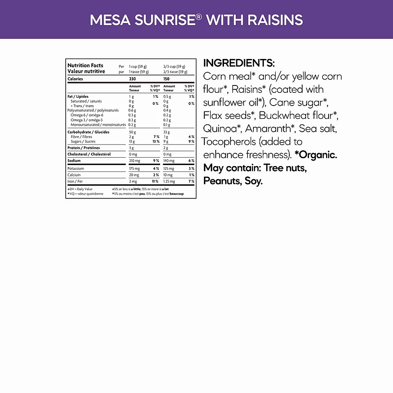 Nature's Path Mesa Sunrise® Flakes with Raisins, 825G