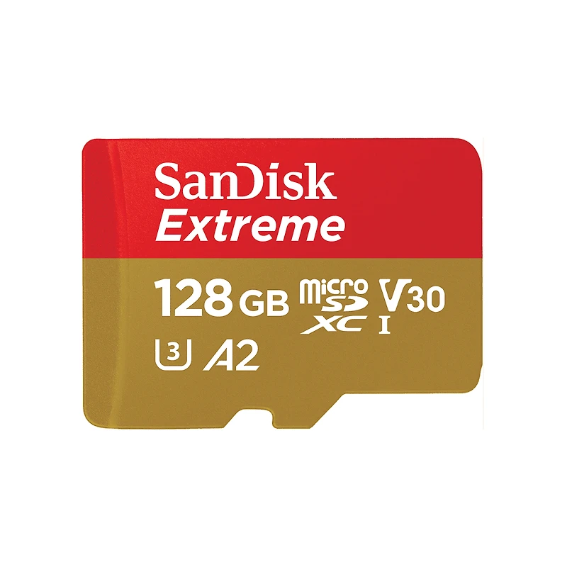 SanDisk Extreme® microSDXC™ UHS-I card, 128GB, with A2 performance - SDSQXA1-128G-CW6MA, MicroSD Card 128GB