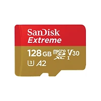 SanDisk Extreme® microSDXC™ UHS-I card, 128GB, with A2 performance - SDSQXA1-128G-CW6MA, MicroSD Card 128GB