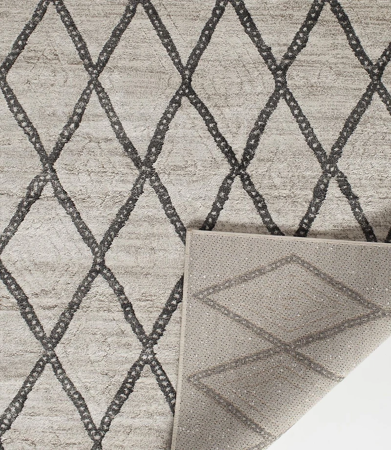 Zunthus Light Tan and Brown Woven Area Rug