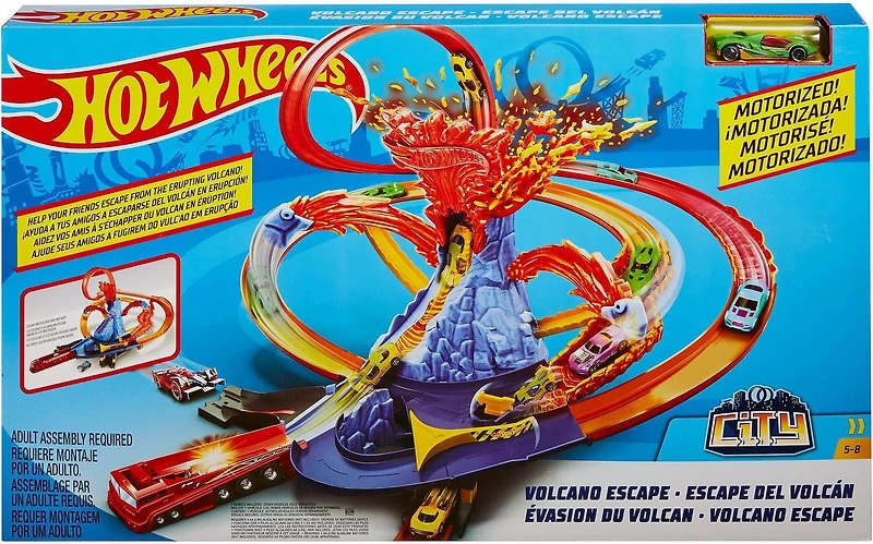 Hot Wheels Coffret de jeu Évasion du Volcan