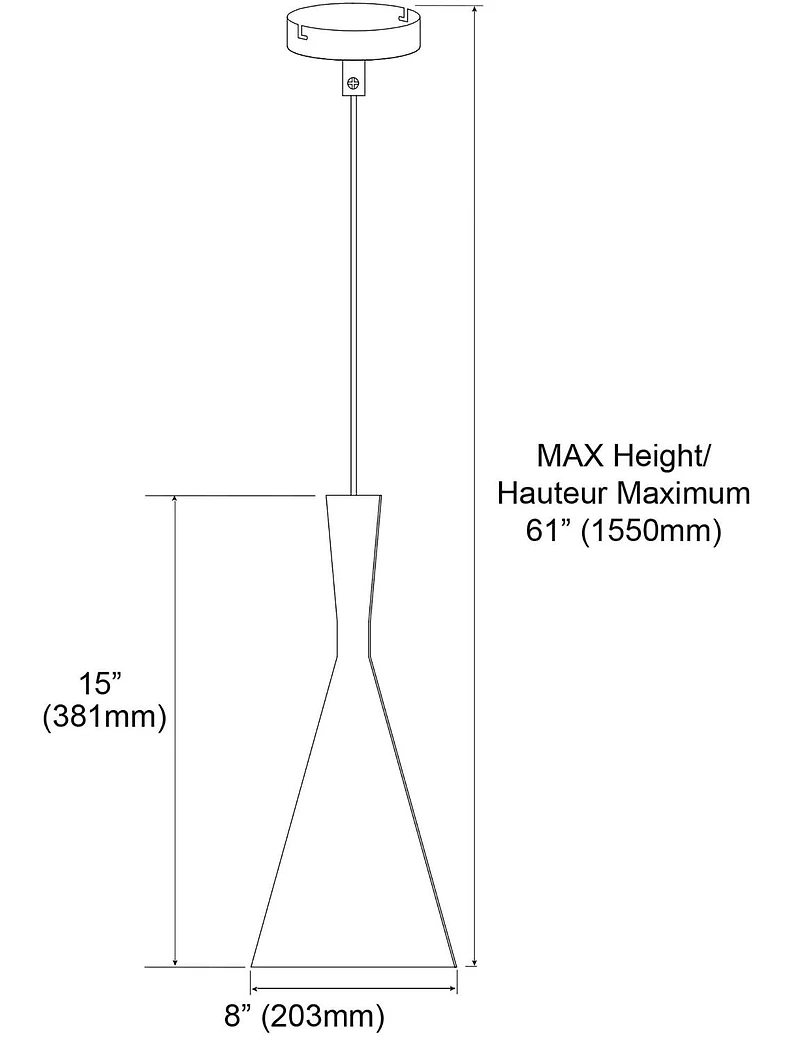 Pendentif Dainolite HKI-81P-BK noir mat