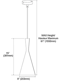 Pendentif Dainolite HKI-81P-BK noir mat