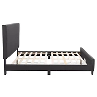 CorLiving Juniper Charcoal Fabric Upholstered  Bed, Double