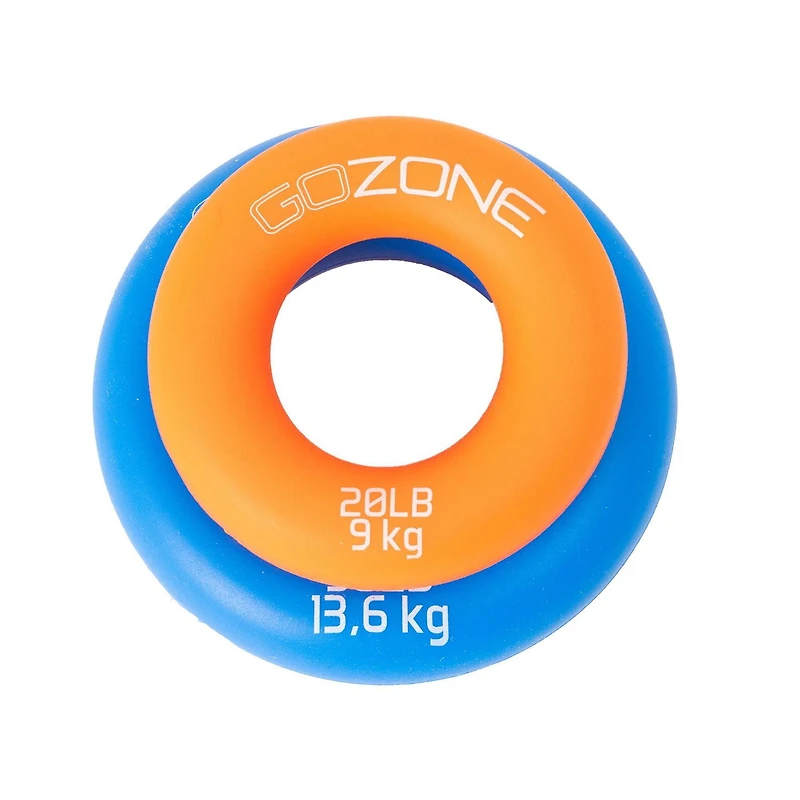 GoZone 2-Pack Hand Strength Rings – Blue/Orange, Made from durable silicone