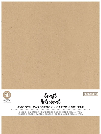 Colorbok Craft Smooth Cardstock, 50 Sheets