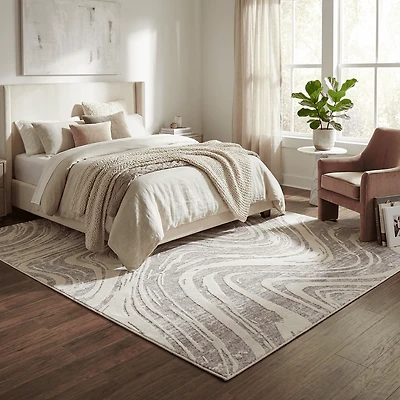 Rug Branch Nomad Abstract Indoor Area Rug, Beige, Coastal - Living Room, Bedroom, Dining Room