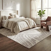 Rug Branch Nomad Abstract Indoor Area Rug, Purple Beige, Coastal - Living Room, Bedroom, Dining Room, and Kitchen