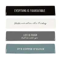 Plaque artistique de table en porcelaine "Everything is Figureoutable" Linden