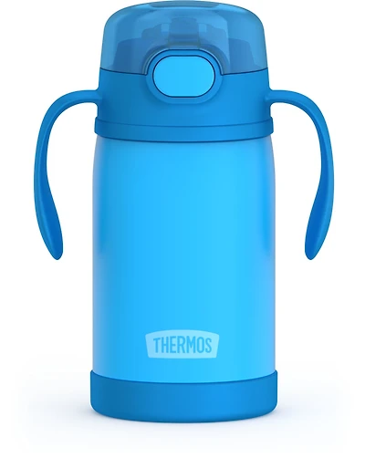 Thermos Biberon à Paille en Acier Inoxydable Isolé sous Vide 10 Oz, Bleu