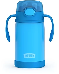 Thermos Biberon à Paille en Acier Inoxydable Isolé sous Vide 10 Oz, Bleu