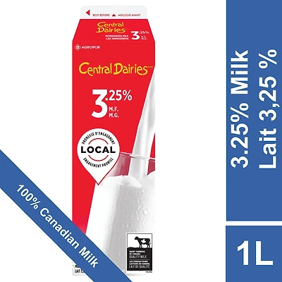 Central Dairies Homogenized 3.25% Milk 1 litre
