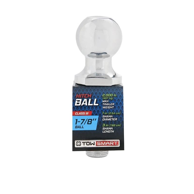 Class I - 1 7/8" Hitch Ball x 1" Shank Diameter x 3" Shank Length 2000 lb, Hitch Ball