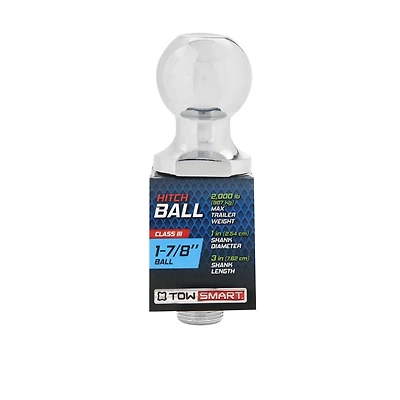 Class I - 1 7/8" Hitch Ball x 1" Shank Diameter x 3" Shank Length 2000 lb, Hitch Ball