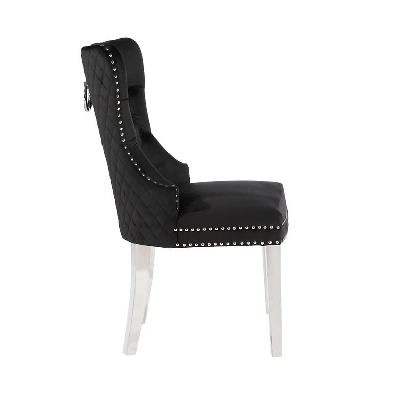 CHAISE DE SALLE À MANGER À AILES en Noir ENSEMBLE DE 6