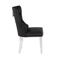 CHAISE DE SALLE À MANGER À AILES en Noir ENSEMBLE DE 6