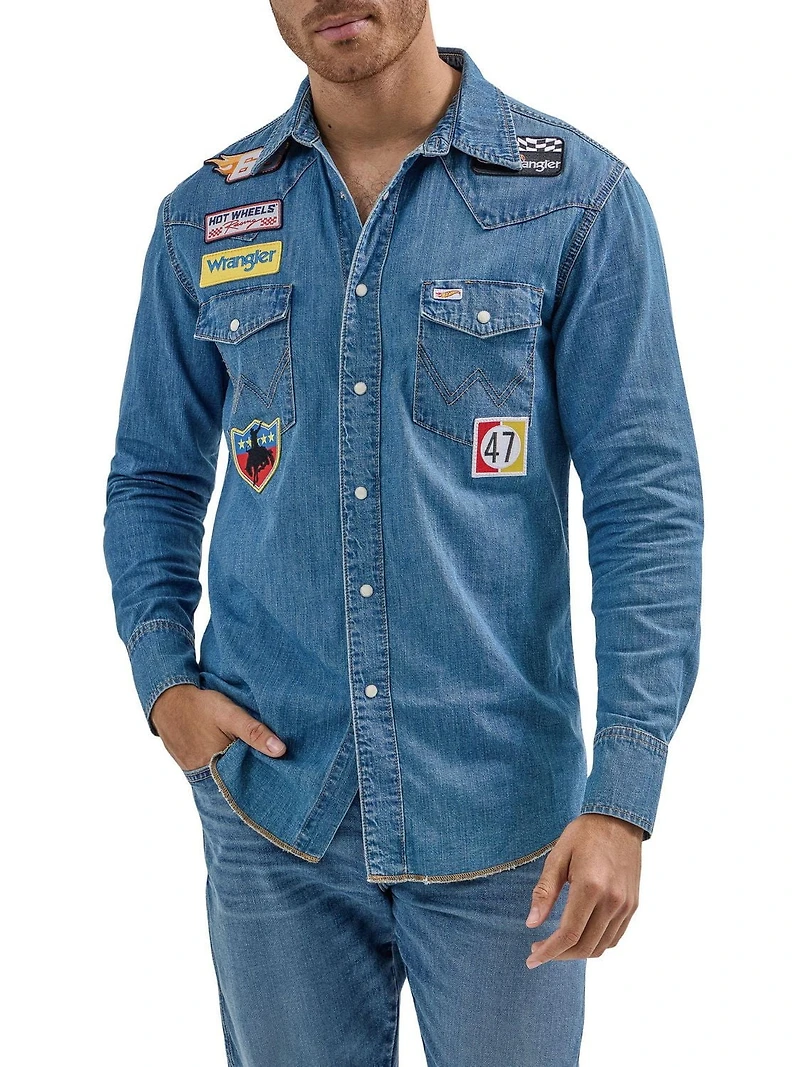 WRANGLER® x HOT WHEELS™ CHEMISE DE TRAVAIL EN DENIM POUR HOMMES