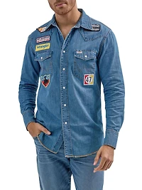 WRANGLER® x HOT WHEELS™ CHEMISE DE TRAVAIL EN DENIM POUR HOMMES