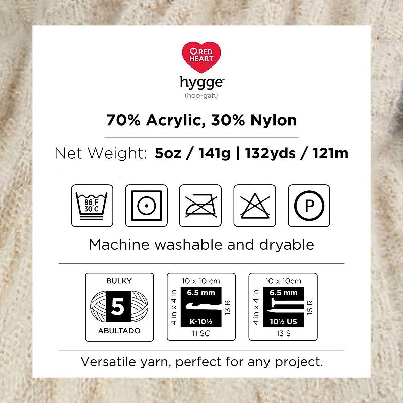 Red Heart® Hygge™ Yarn, Acrylic-Nylon #5 Bulky, 5oz/141g