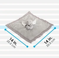 Kids Preferred Carter's Elephant Plush Stuffed Animal Snuggler Lovey Security Blanket - Grey