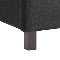 CorLiving Fairfield Upholstered Adult King Bed Frame with Tufted and Winged Headboard - Box Spring Required