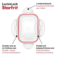 Starfrit LocknLock Contenant Repliable 1,2L/40oz, Hermétique, Étanche, Sans BPA, Gain de Place, Silicone, Va au Micro-ondes Congélateur et Lave-vaisselle, Couvercle à Valve, Compact Gagnez de l’espace avec le contenant pliable LocknLock 1,2 L de Starfrit. Réduit à moins de la moitié de sa hauteur. Hermétique, sans BPA. Va au micro-ondes, congélateur et lave-vaisselle. Parfait pour petits espaces, voyages et pique-niques.