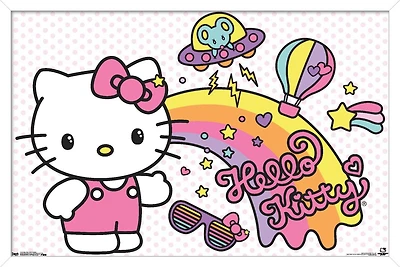 Hello Kitty - Retro Rainbow Wall Poster, 14.725" x 22.375"