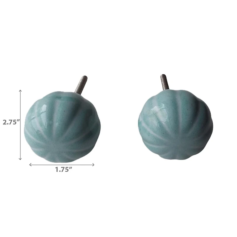 IH Casa Decor Decorative Ceramic Knob Set Of 2 Teal - Set of 3