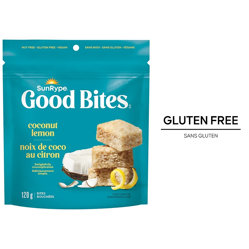bouchées de noix de coco au citron Good Bites SunRype 120 g