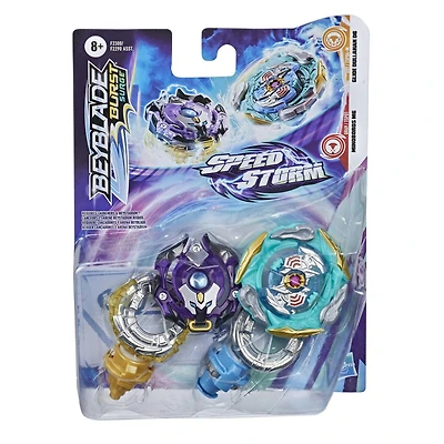 Beyblade Burst Surge, 2 toupies de compétition Speedstorm Glide Dullahan D6 et Minoboros M6, jouet pour enfants, dès 8 ans
